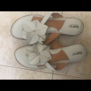 Born White Leather Sandals